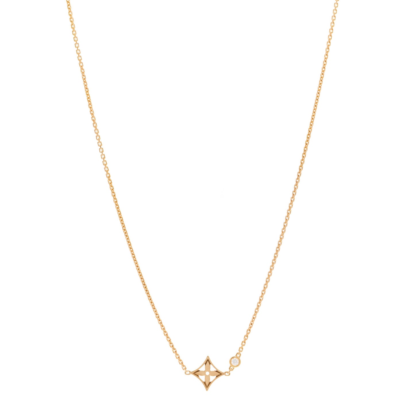 18K Yellow Gold Diamond Idylle Blossom Pendant Necklace