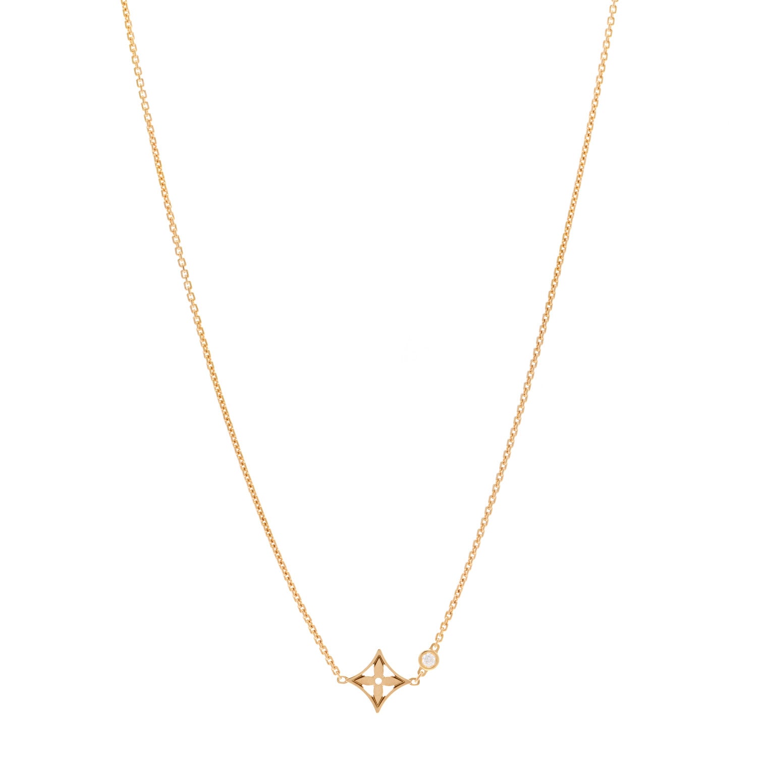 Louis Vuitton 18K Yellow Gold Diamond Idylle Blossom Pendant Necklace 1 of 5