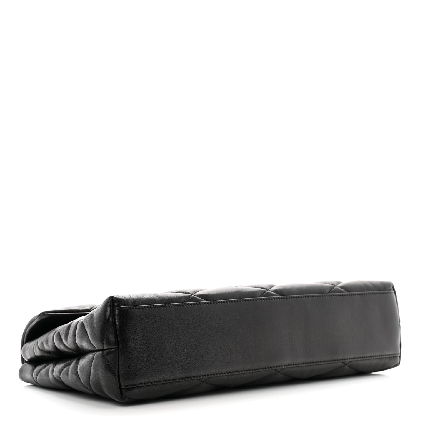 Lambskin Quilted Sade Puffer Envelope Clutch Black