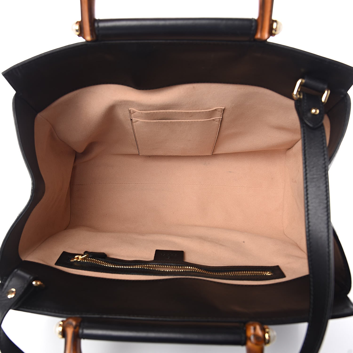 Gucci Nappa Bamboo Medium Nymphaea Top Handle Bag Black 5 of 11