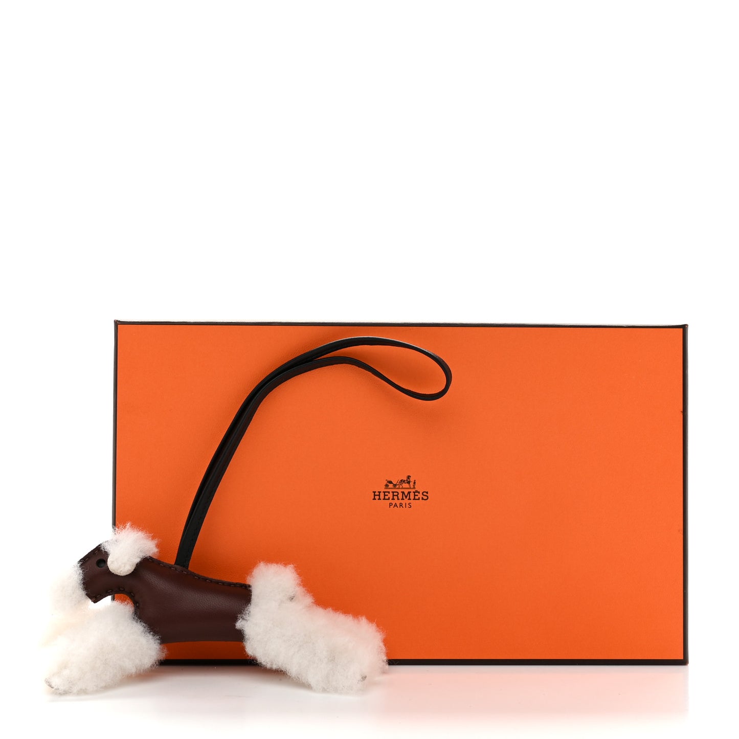 Milo Lambskin Shearling Budy Charm Chocolate Black