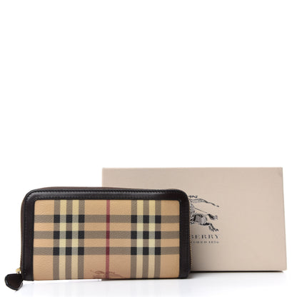 Burberry Haymarket Check Large Ziggy Zip Around Wallet Chocolate 8 of 8