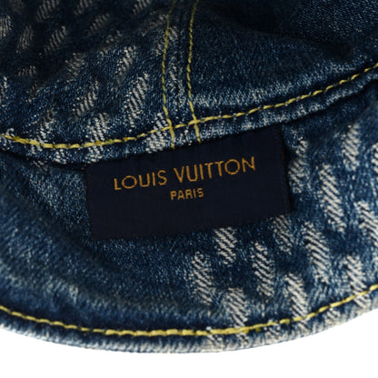 Louis Vuitton x NIGO Monogram Giant Denim Giant Damier Wave Sun Hat Blue 5 of 5