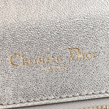 Christian Dior Metallic Ceramic Effect Deerskin Medium Diorama Flap Bag Silver 5 of 14