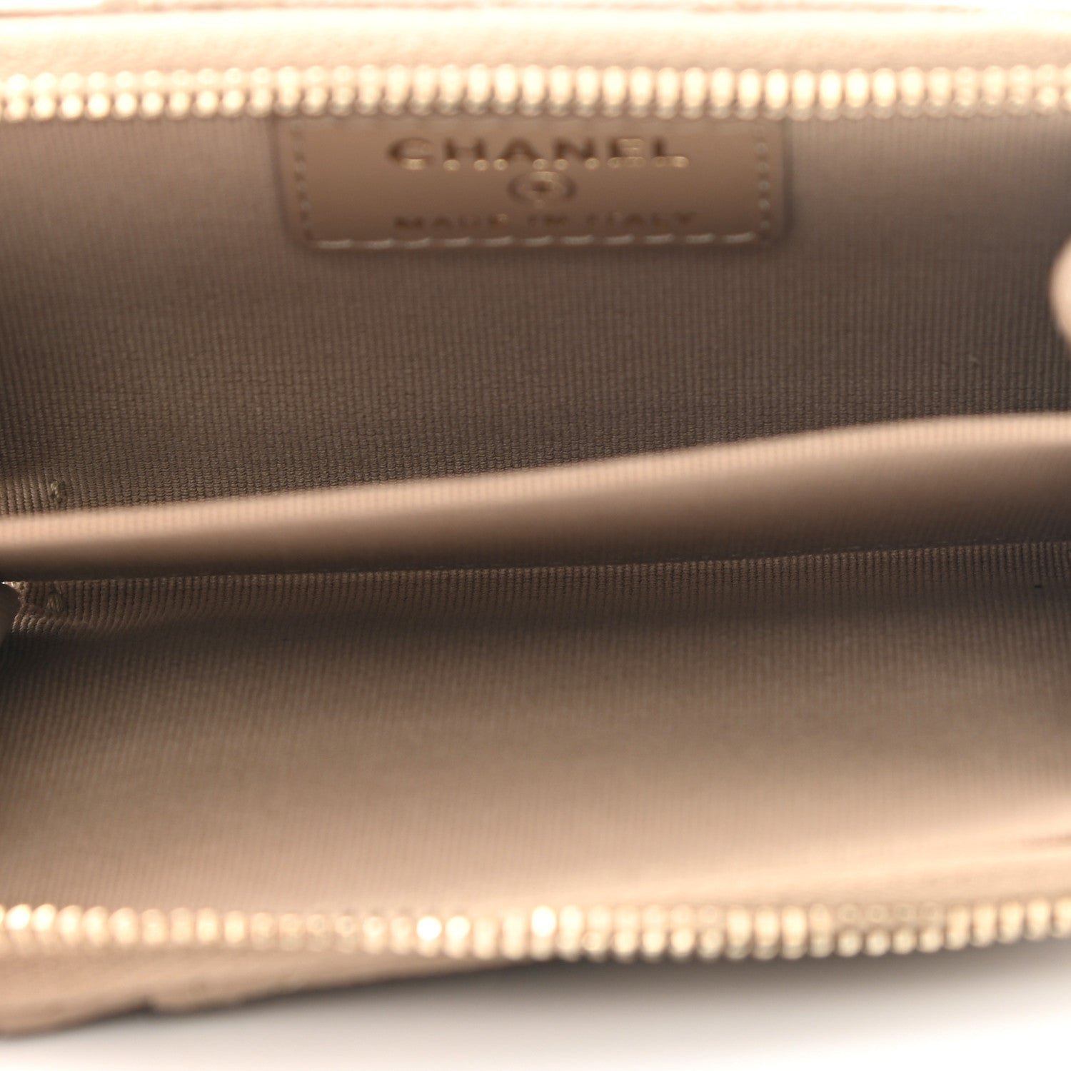 Chanel Caviar Quilted Zip Card Holder Beige 5 of 8