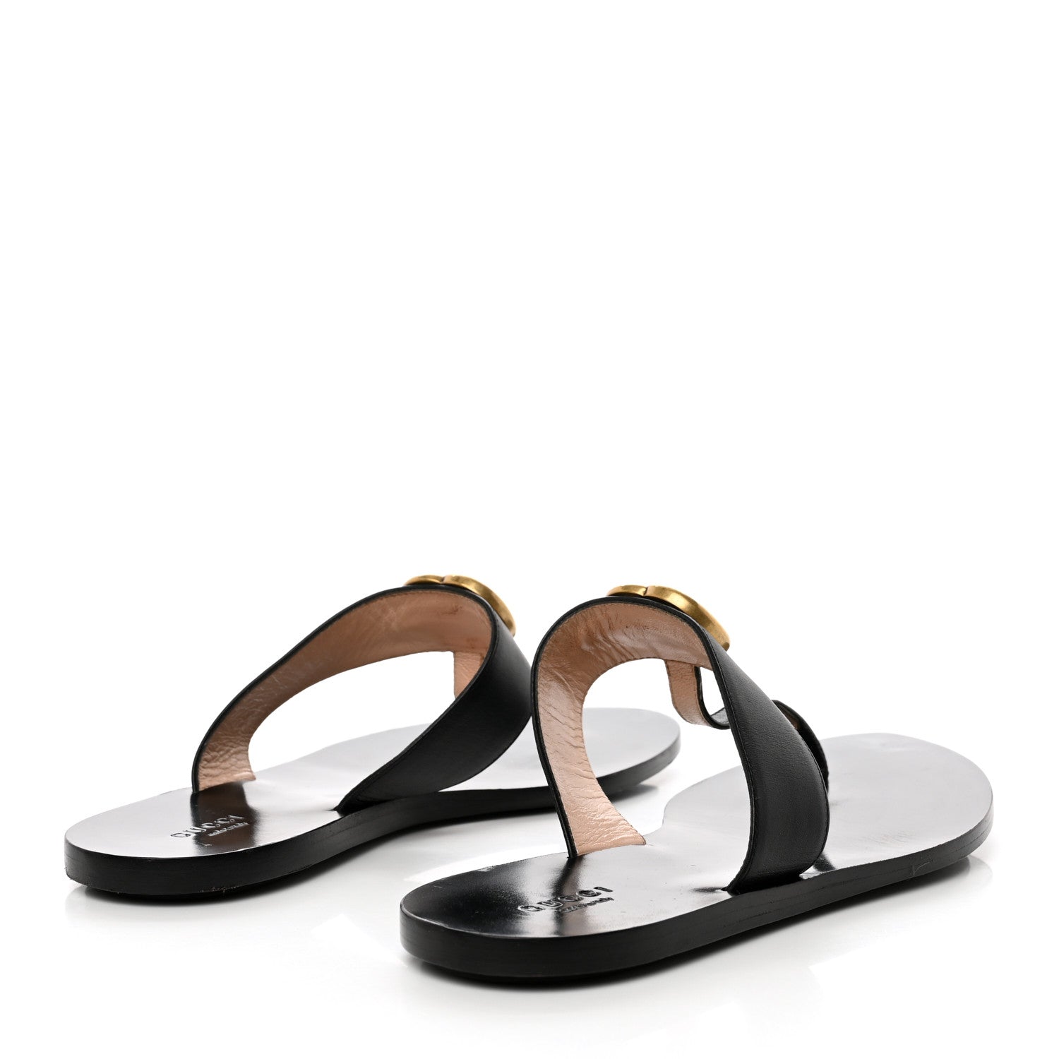 Gucci Calfskin GG Marmont Thong Sandals 39 Black 4 of 8