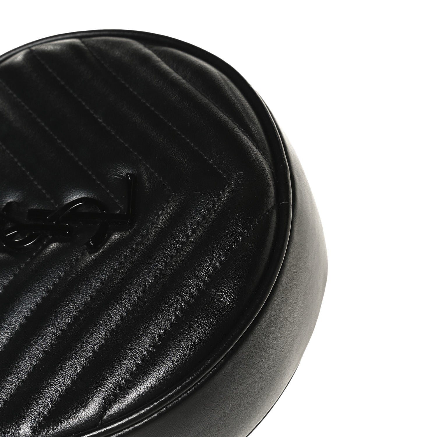 Saint Laurent Calfskin Matelasse Chevron Round Vinyle Camera Bag Black 11 of 13