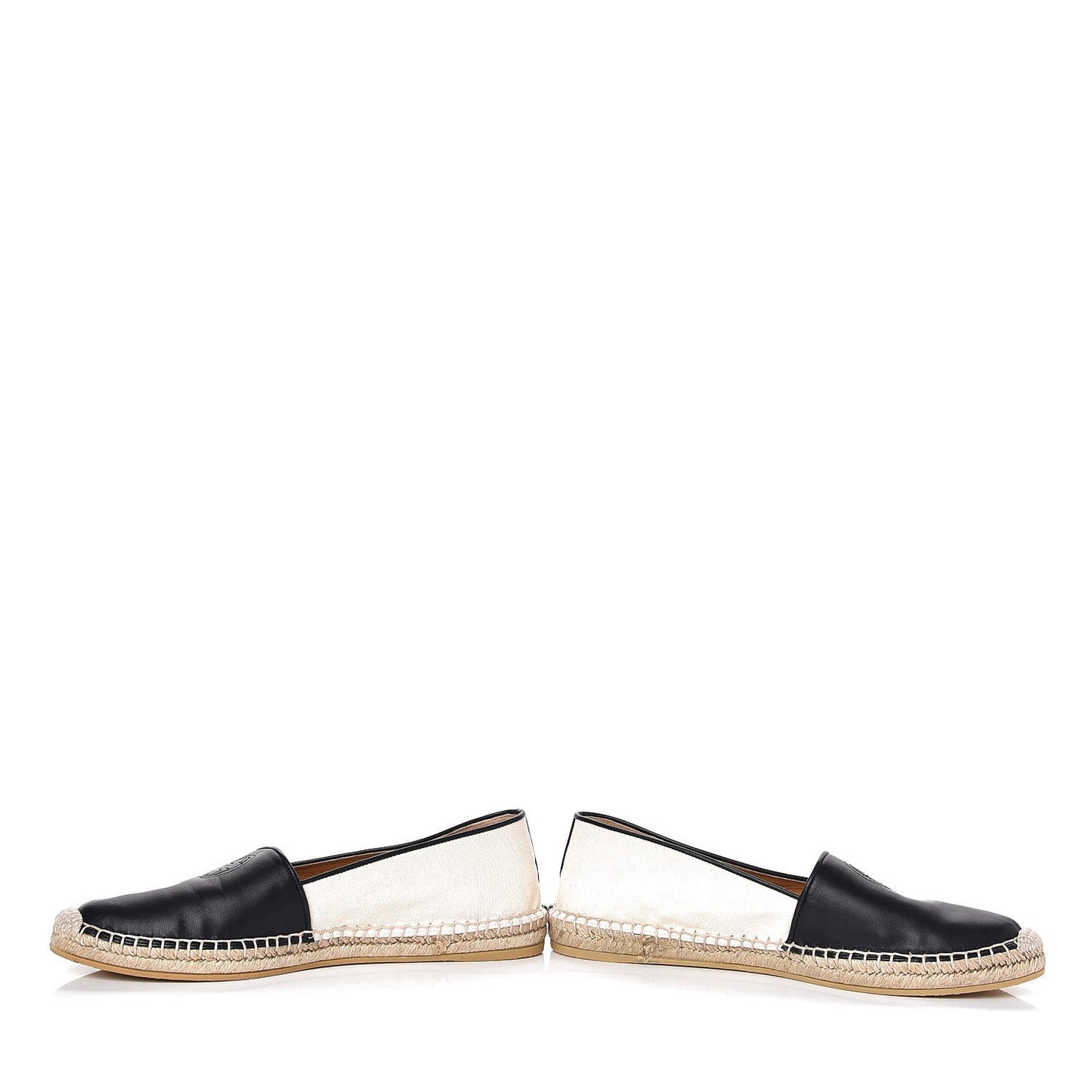 Nappa Canvas Espadrilles 38.5 Natural Black