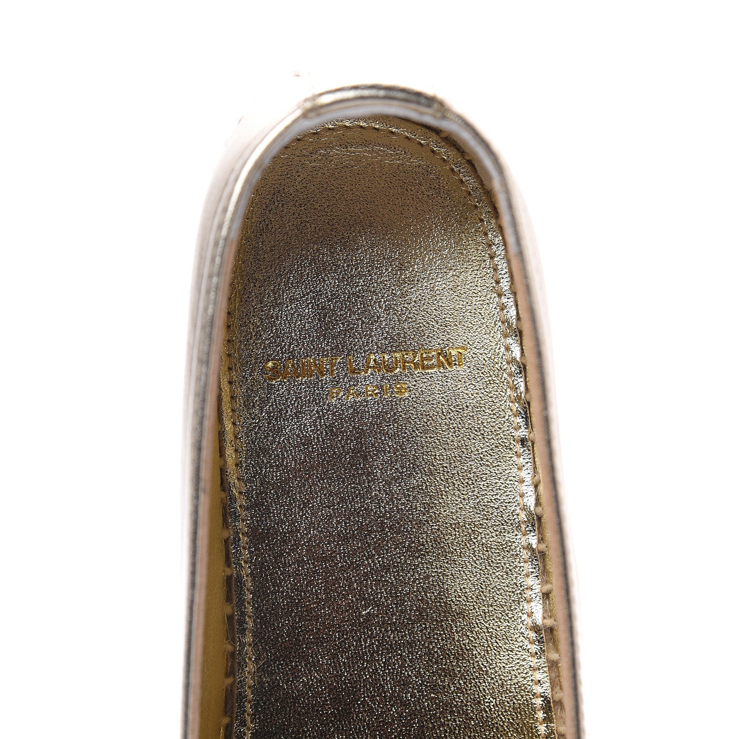 Saint Laurent Metallic Lambskin Monogram Espadrilles 38 Gold 7 of 9