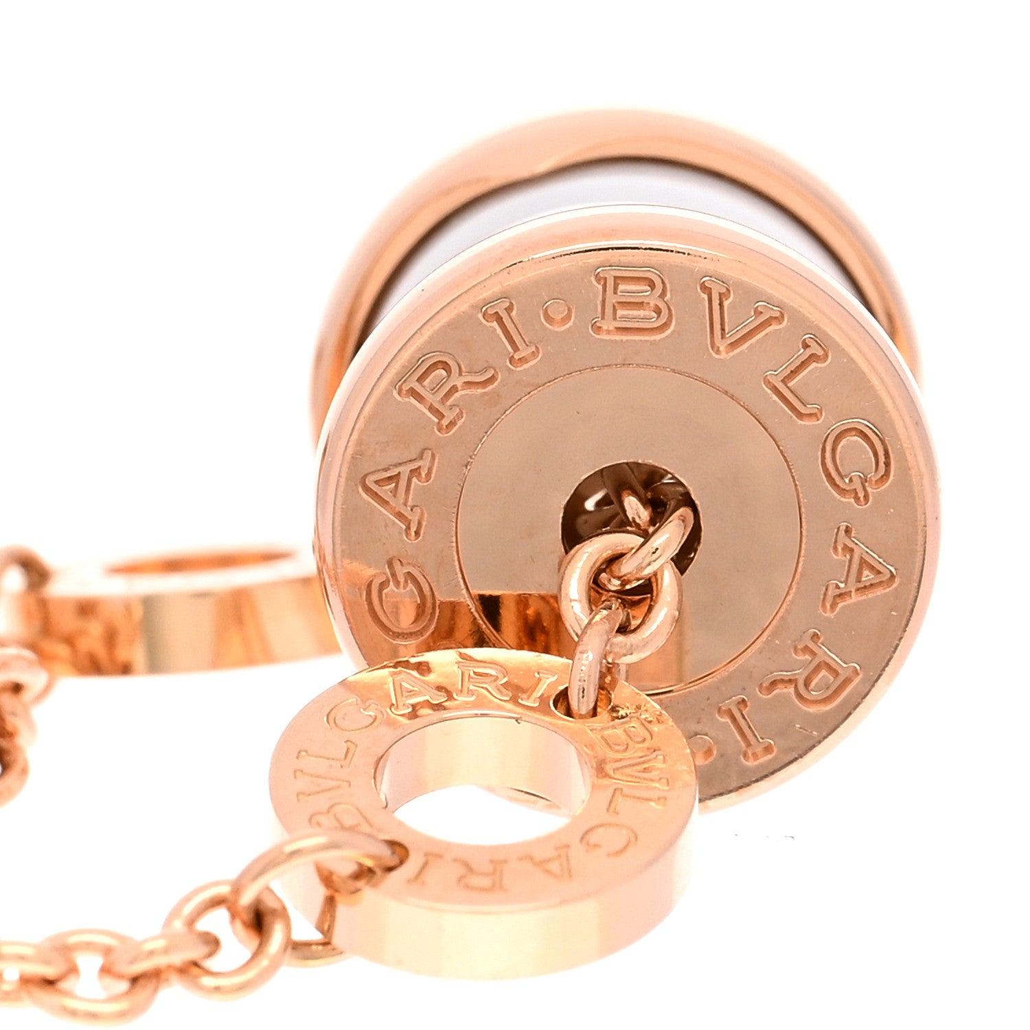 Bulgari 18K Rose Gold White Ceramic B.Zero1 Bracelet SM 4 of 5