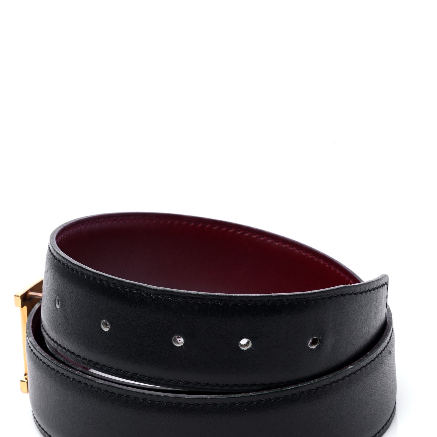 Hermes Box Chamonix 32mm H Belt 85 Bleu Marine Rouge H 3 of 5