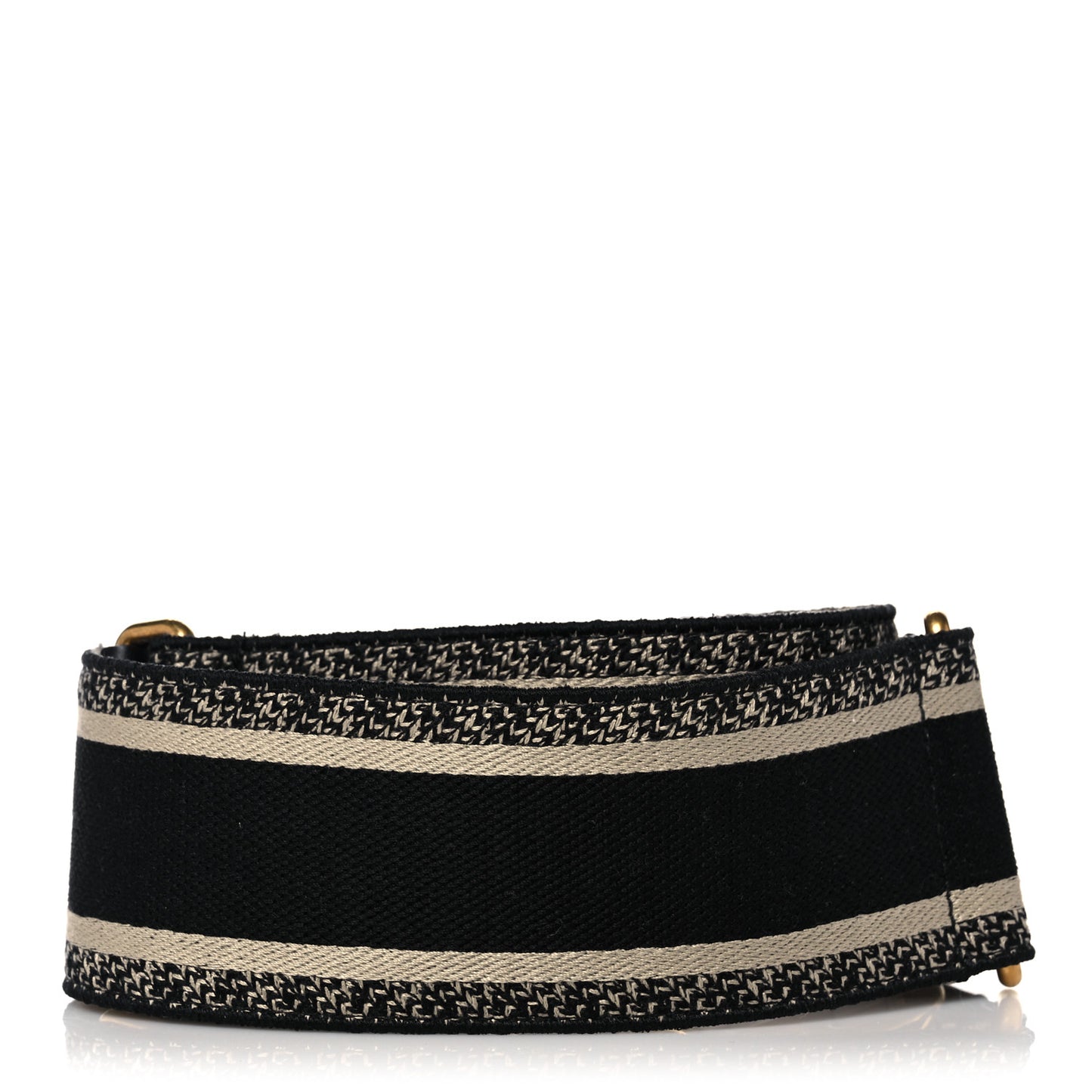 Canvas Embroidered Shoulder Strap Black