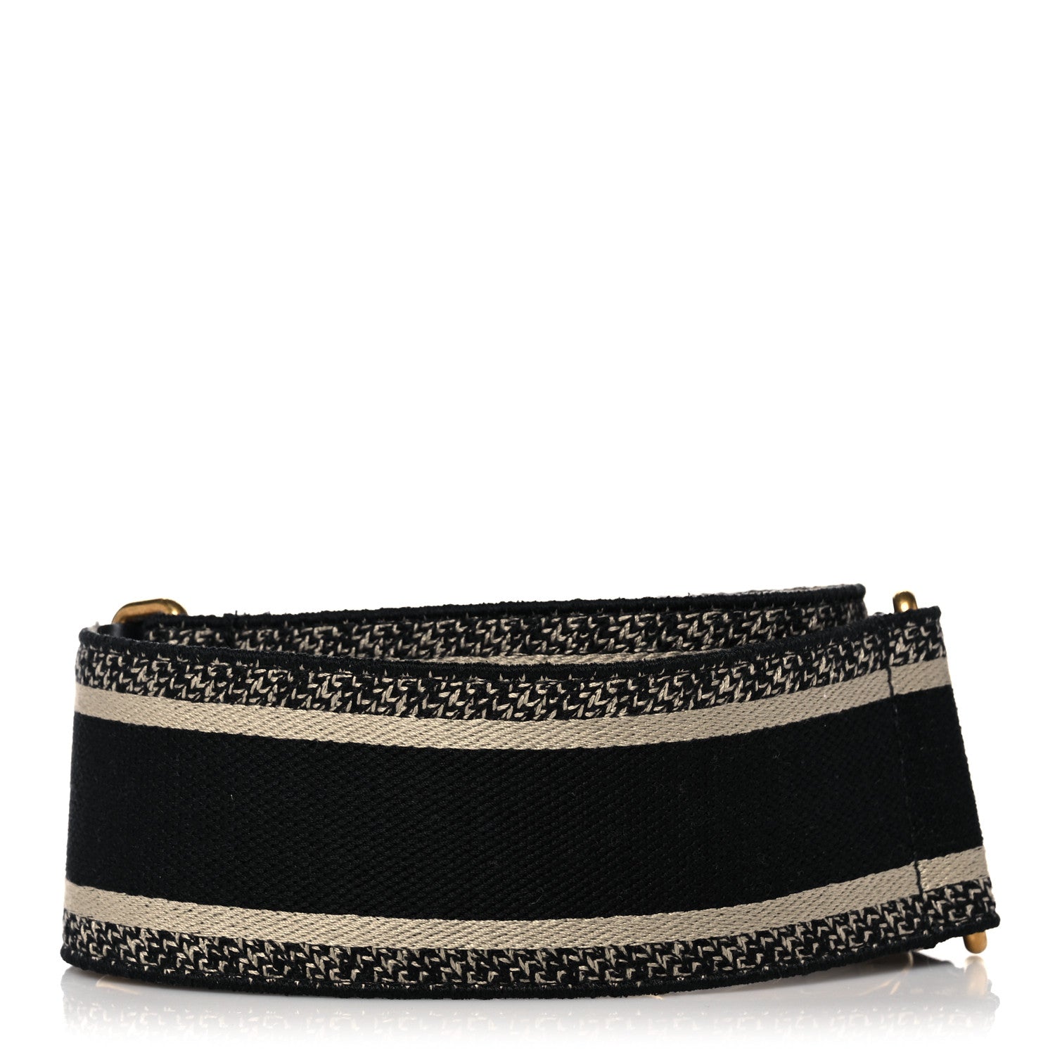 Christian Dior Canvas Embroidered Shoulder Strap Black 2 of 6