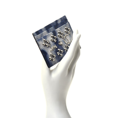Christian Louboutin Calfskin Loubisky Studded Kios Card Holder Blue 2 of 8