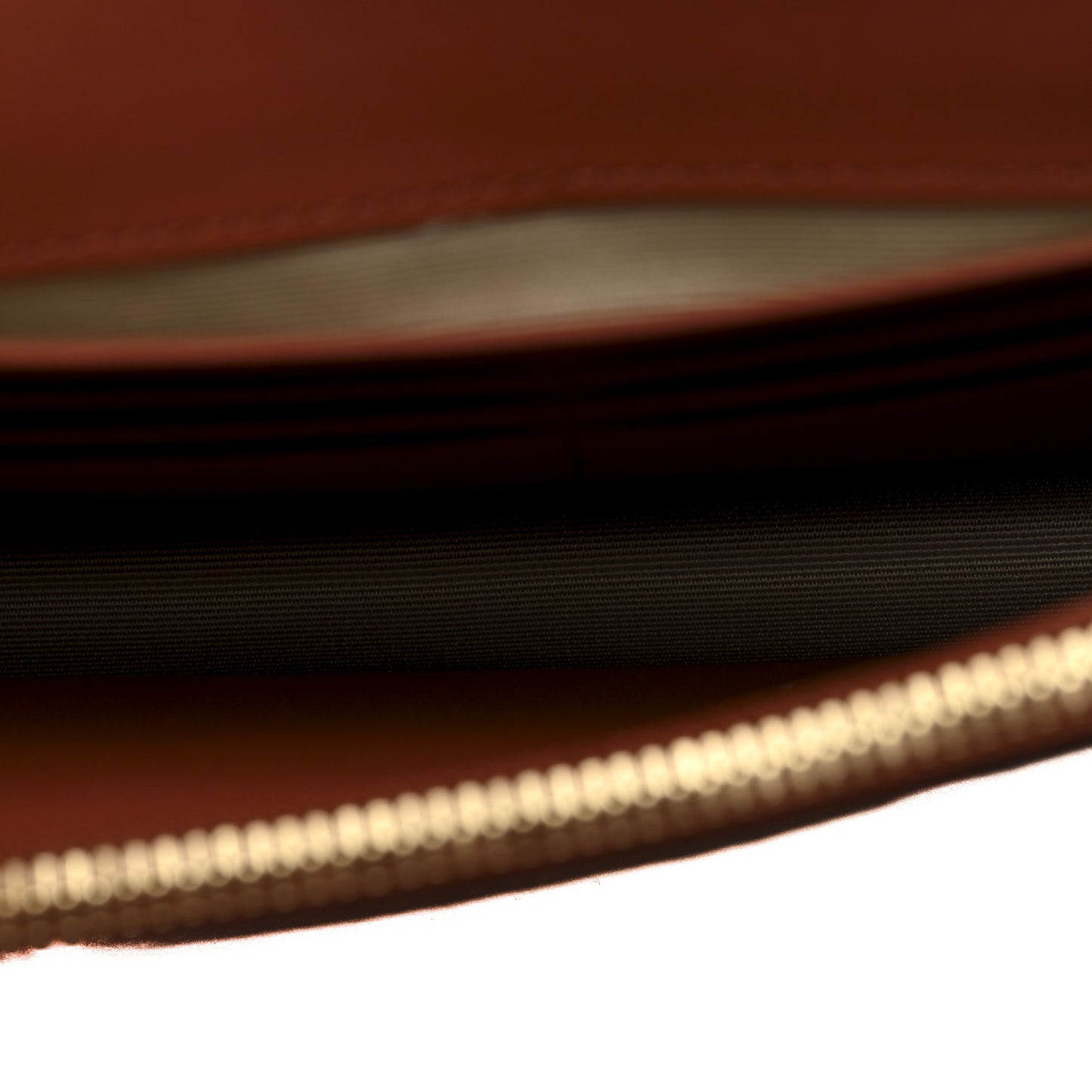 Calfskin Large Diamond Wallet On Chain  Coconut Shell Brown