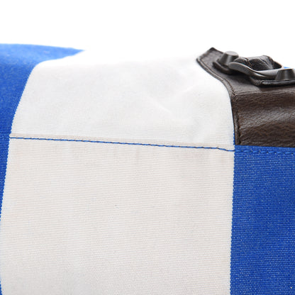 Balenciaga Agneau Canvas Striped Raye Classic Hardware City Brown Bleu White 11 of 20