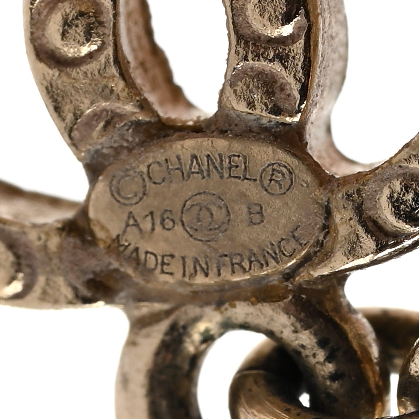 Crystal CC Ball Drop Earrings Gold