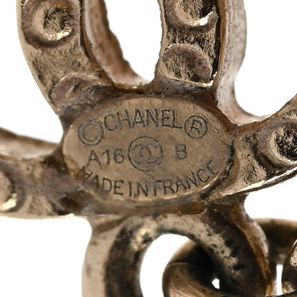 Chanel Crystal CC Ball Drop Earrings Gold 4 of 5