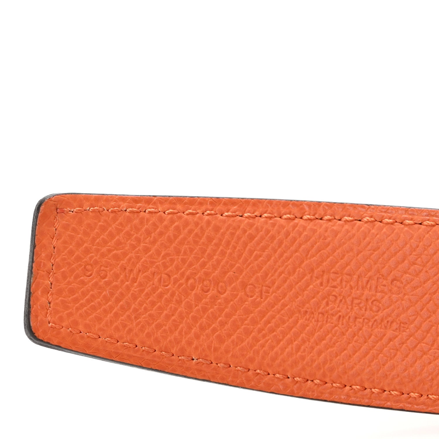 Hermes Epsom 32mm Reversible Jumbo Belt  95 38 Rouge H Orange 5 of 7