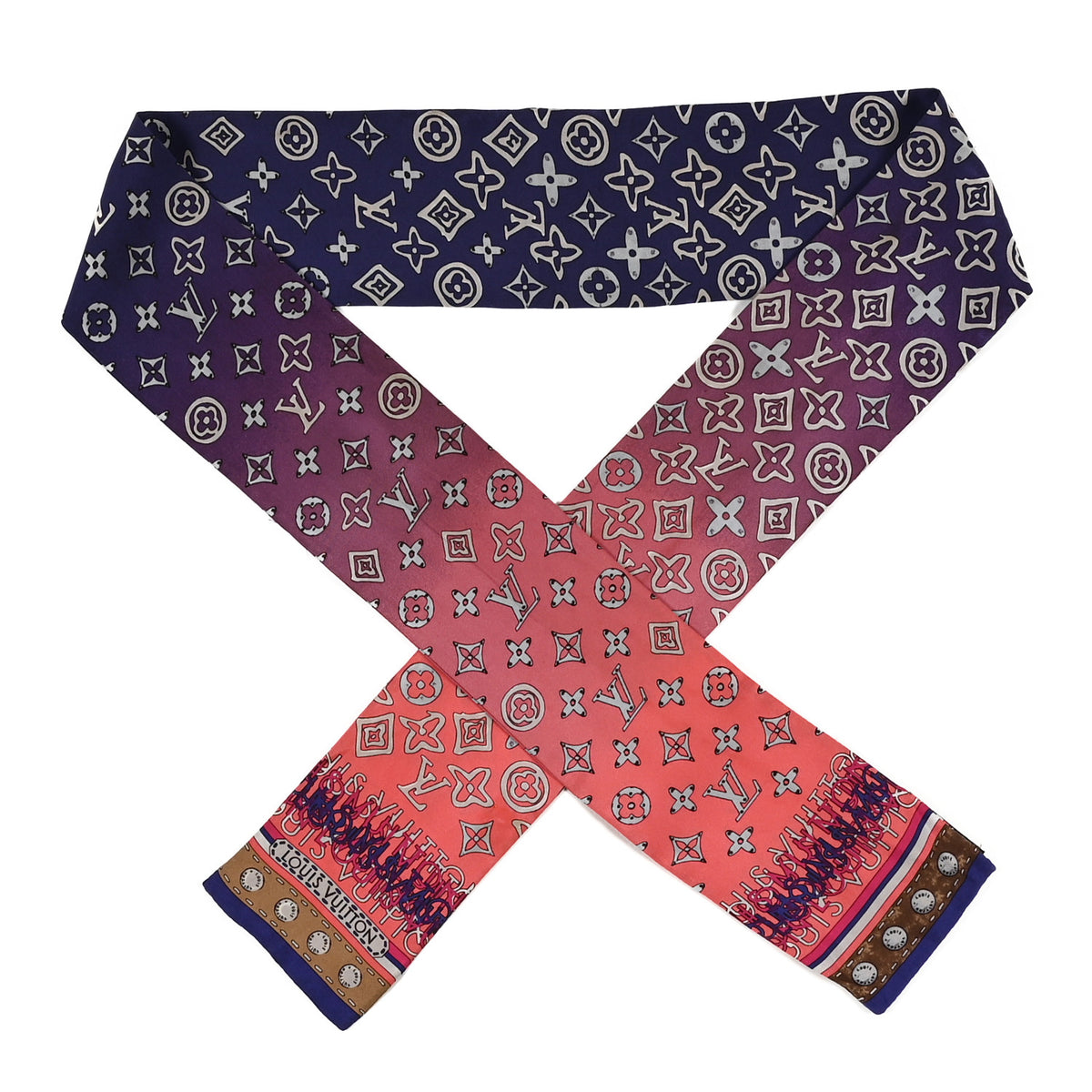 Louis Vuitton Silk Monogram Map Bandeau 1 of 3