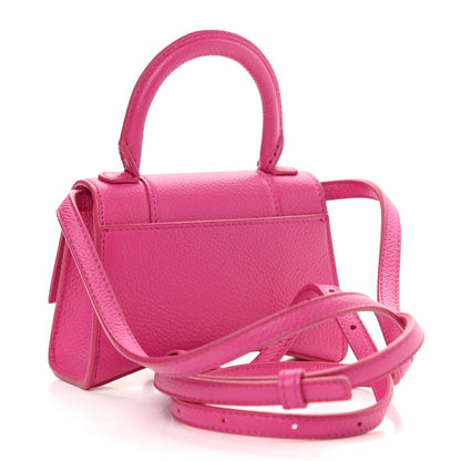 Balenciaga Grained Calfskin Tonal B Hourglass Top Handle Bag Mini Fuchsia 3 of 10