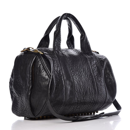 Alexander Wang Pebbled Lambskin Rocco Black Antique Brass Hardware 3 of 8