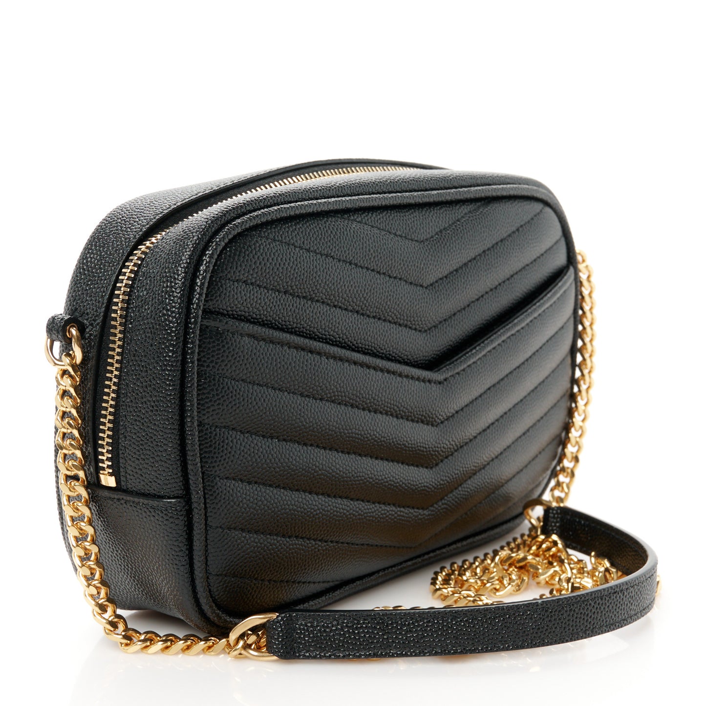 Grain De Poudre Matelasse Monogram Mini Lou Camera Bag Black