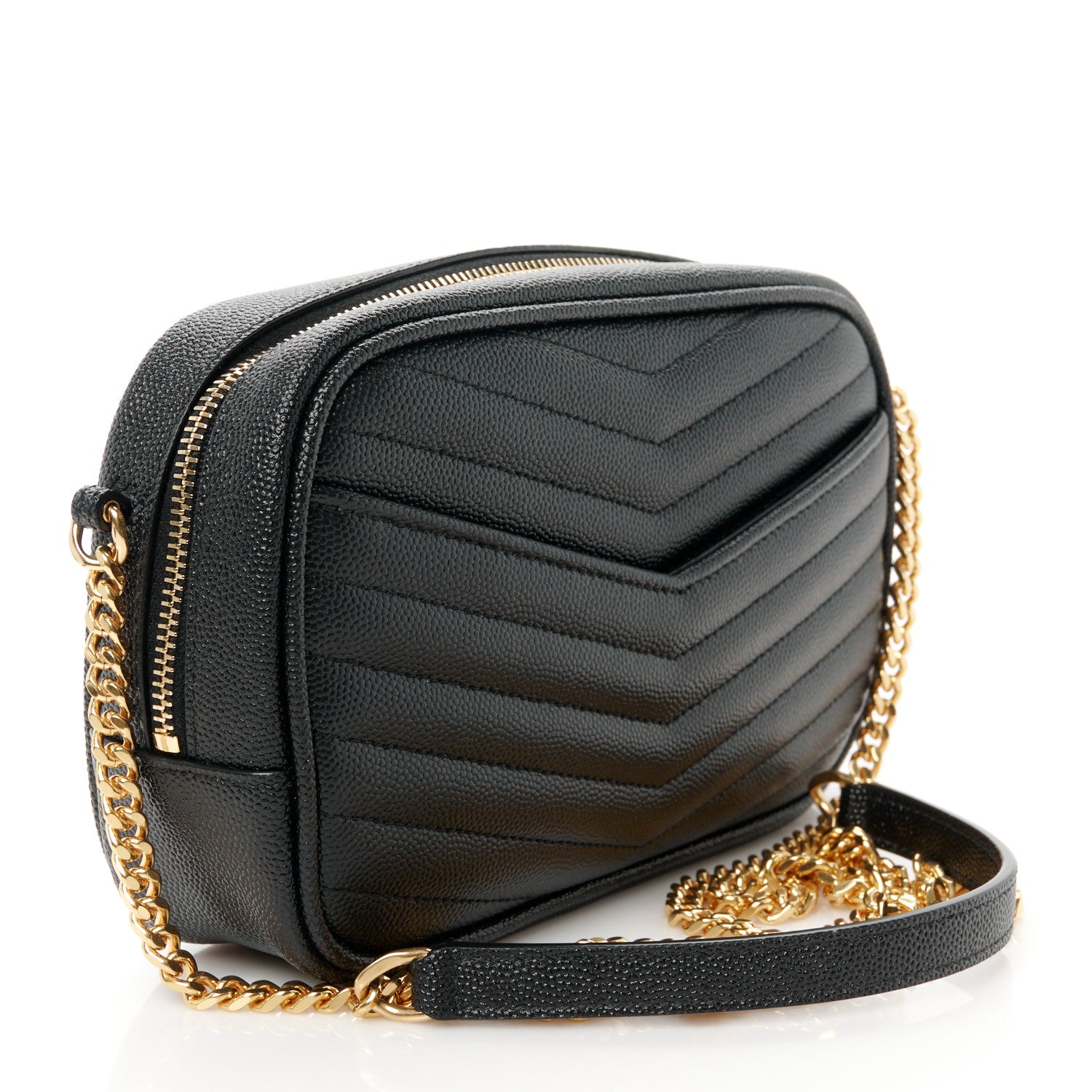 Saint Laurent Grain De Poudre Matelasse Monogram Mini Lou Camera Bag Black 3 of 10