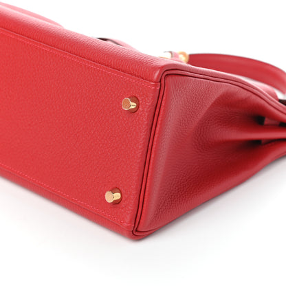 Hermes Togo Kelly Retourne 28 Rouge Vif 9 of 10