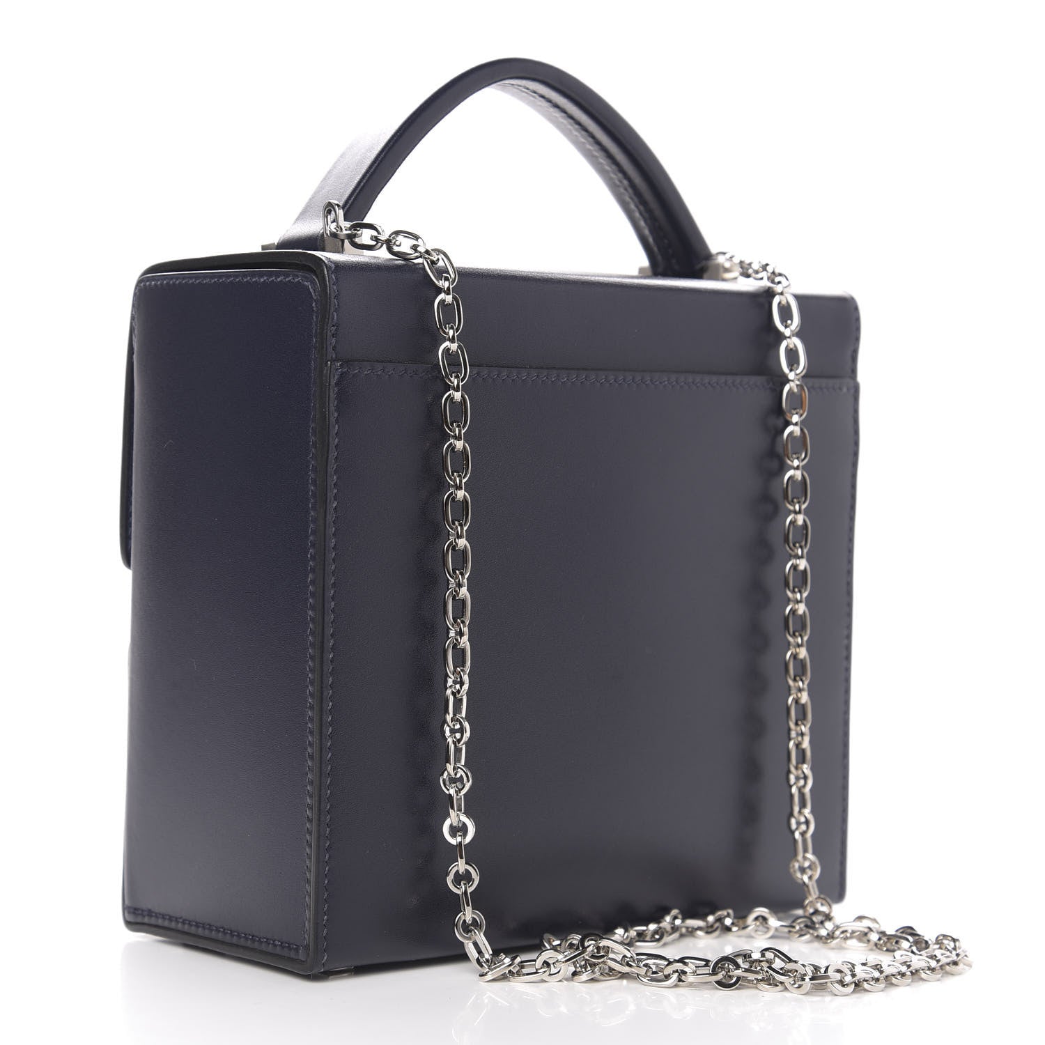 Hermes Villandry Calfskin Cinhetic Boxy Top Handle Bag Bleu Nuit 4 of 12
