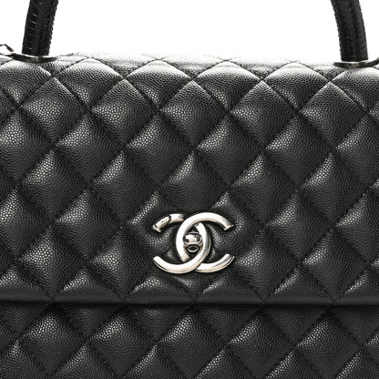 Chanel Caviar Lizard Quilted Medium Coco Handle Flap Black 8 of 10