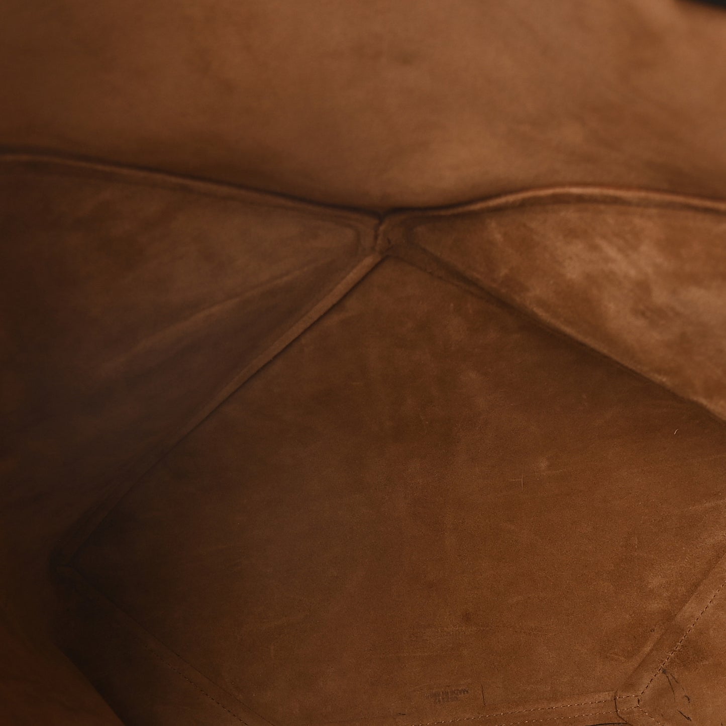 Suede Large Puzzle Fold Tote Cognac