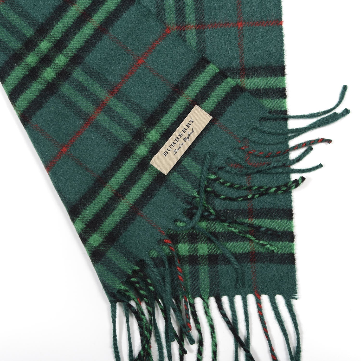 Burberry Cashmere Vintage Check Scarf Green 3 of 3