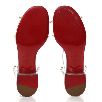Christian Louboutin Iridescent Patent PVC Faridaravie 25 Sandals 38 Silver 5 of 9