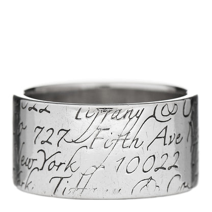 Tiffany Sterling Silver 10mm Notes Wide Ring 53 6.5 3 of 5