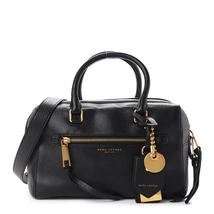 Marc Jacobs Calfskin Recruit Bauletto Satchel Tote Bag Black 1 of 13