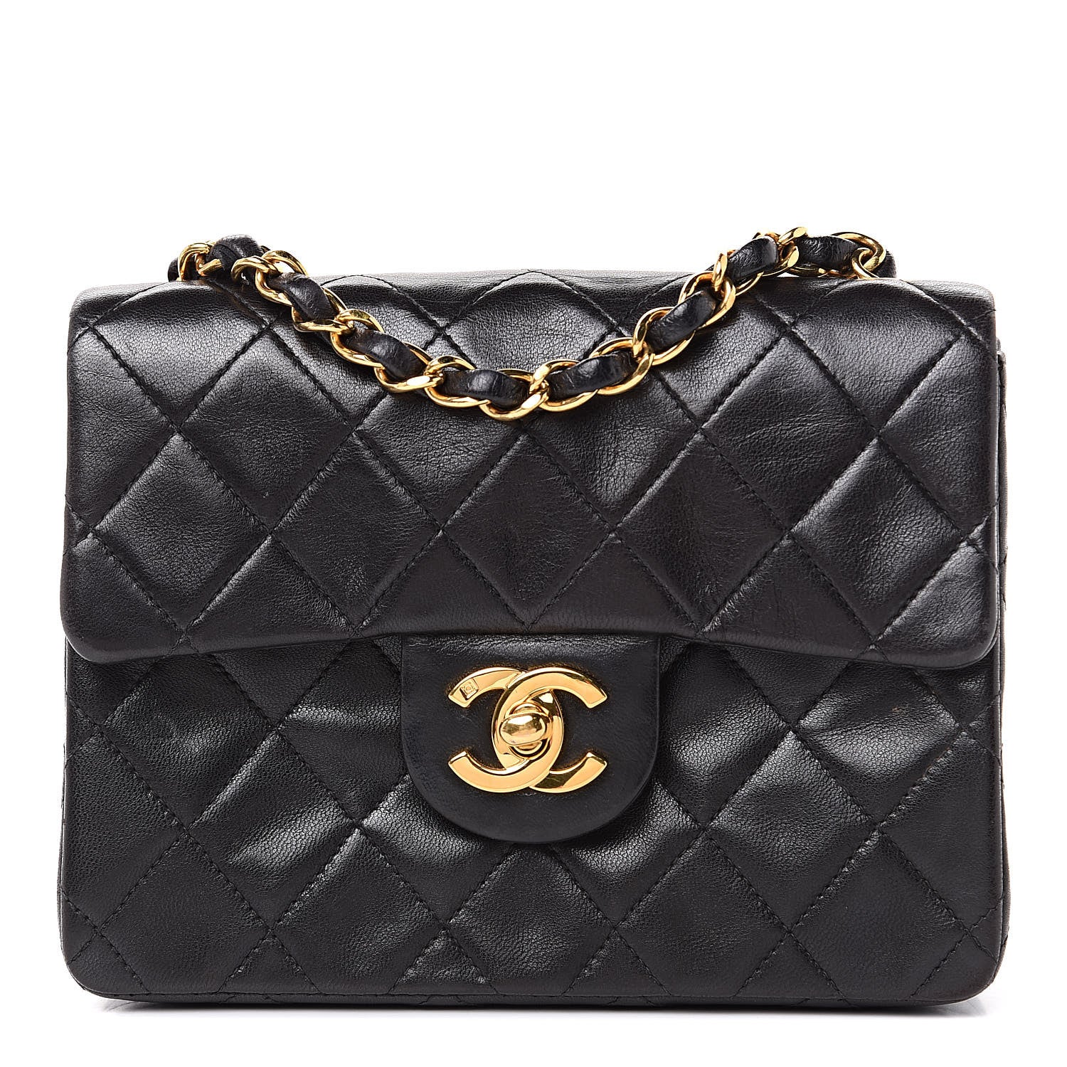 Chanel Lambskin Quilted Mini Square Flap Black 1 of 12
