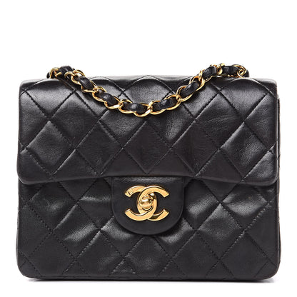 Chanel Lambskin Quilted Mini Square Flap Black 1 of 12