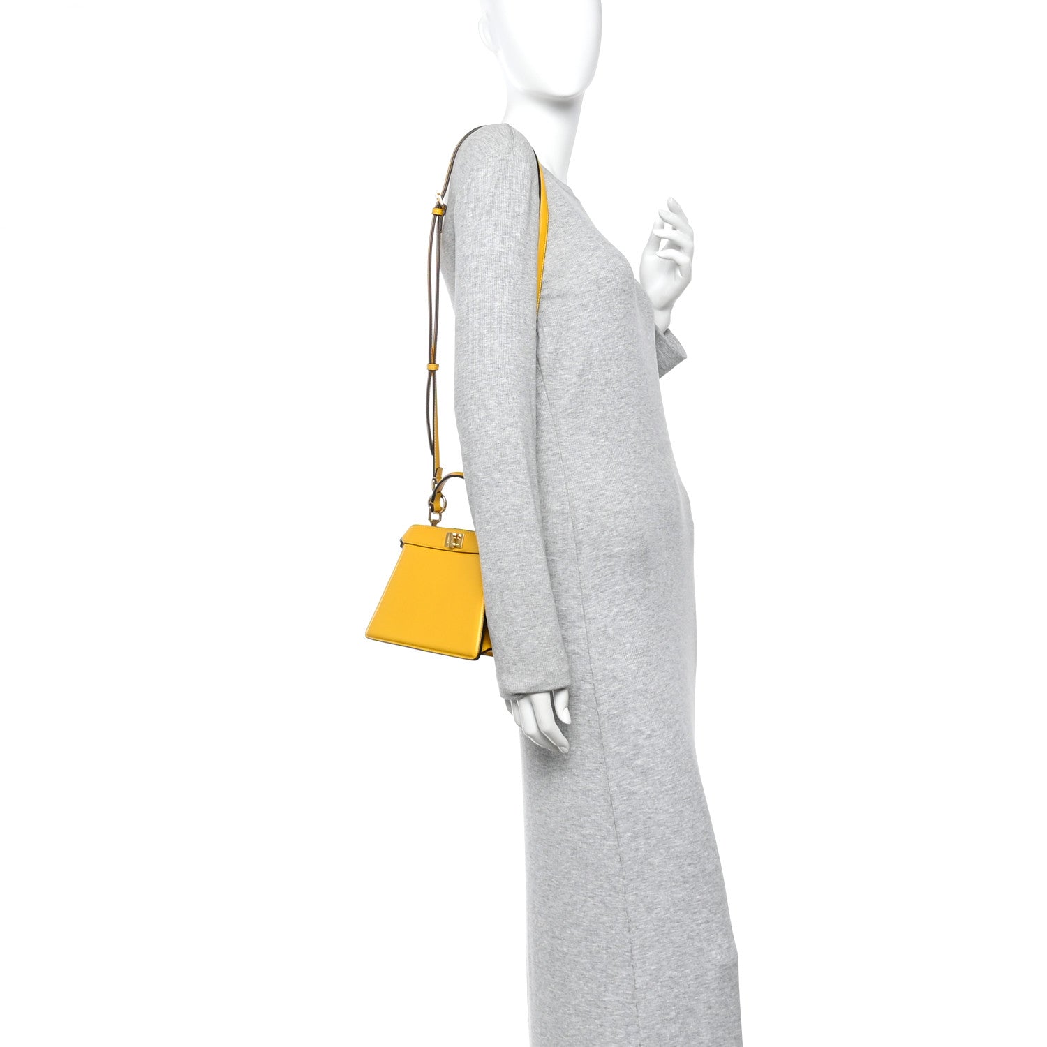 Fendi Shiny Nappa Petite Peekaboo I SEE U Satchel Mimosa 2 of 12