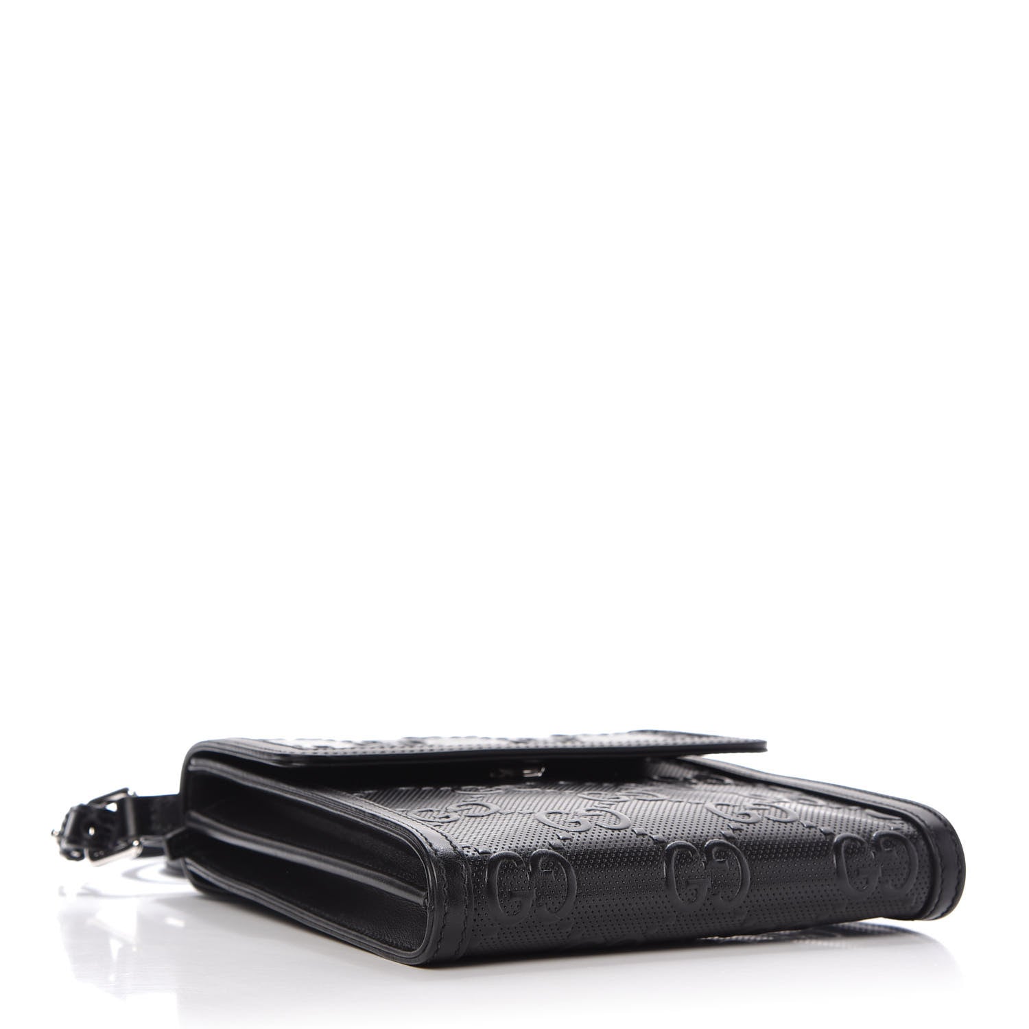Gucci Calfskin GG Tennis Embossed Messenger Bag Black 4 of 10