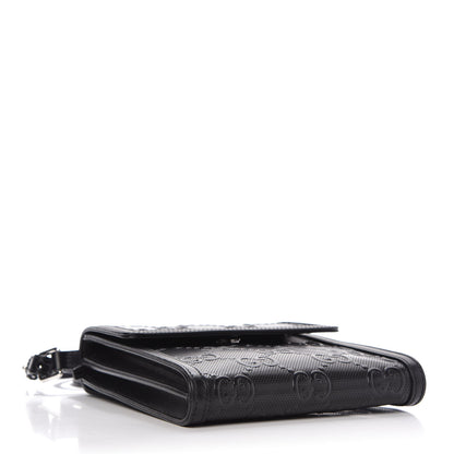 Gucci Calfskin GG Tennis Embossed Messenger Bag Black 4 of 10
