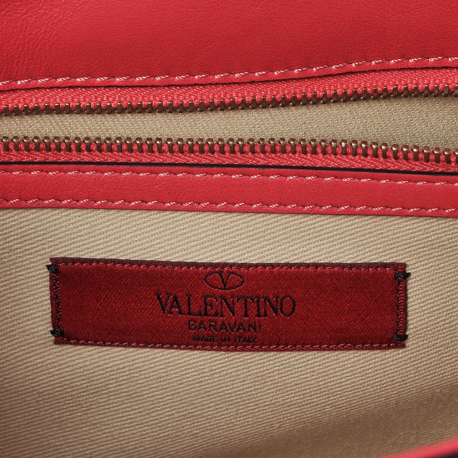 Valentino Garavani Vitello Medium Glam Lock Rockstud Flap Deep Rose Scarlet Grey Green 7 of 7