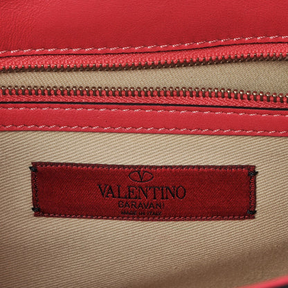 Valentino Garavani Vitello Medium Glam Lock Rockstud Flap Deep Rose Scarlet Grey Green 7 of 7
