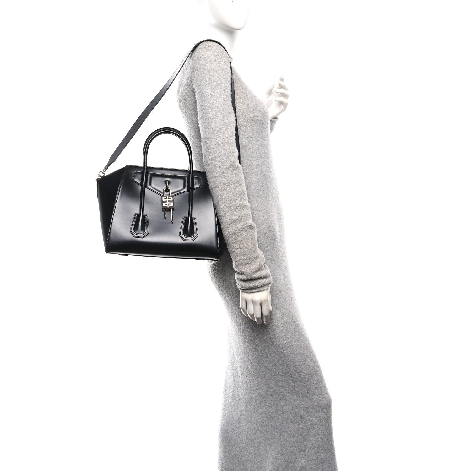 Givenchy Box Calfskin Small Lock Antigona Shoulder Bag  Black 2 of 9