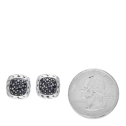 John Hardy Sterling Silver Black Sapphire Kali Lava Classic Chain Square Earrings 2 of 6