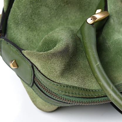 Gucci Suede Monogram Small Boston Green 9 of 19