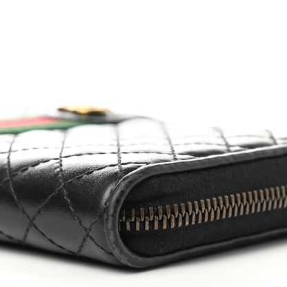 Gucci Calfskin Web Trapuntata GG Zip Around Wallet Black 8 of 8