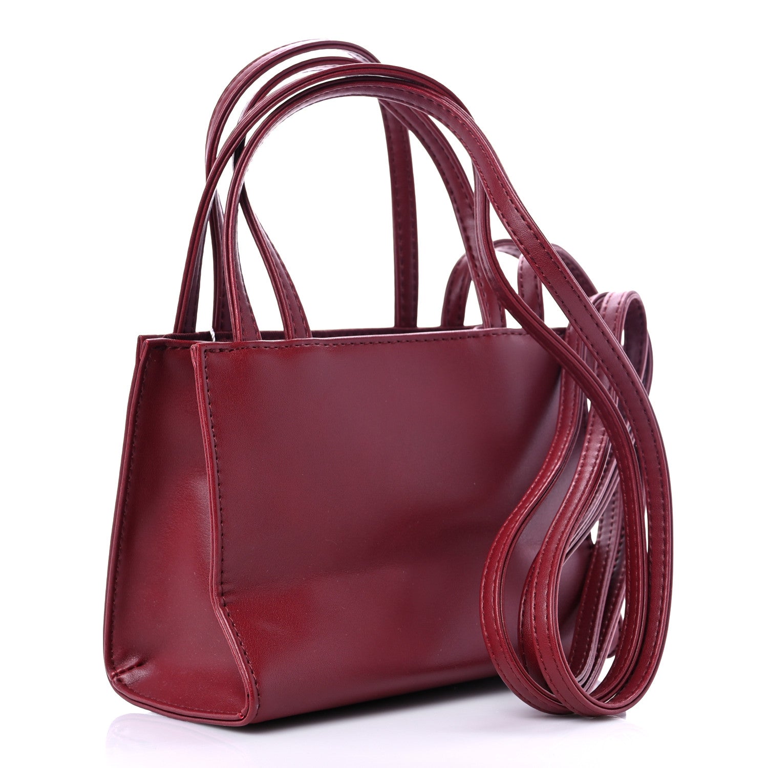 Telfar Vegan Leather Small Shopping Bag Oxblood 3 of 8