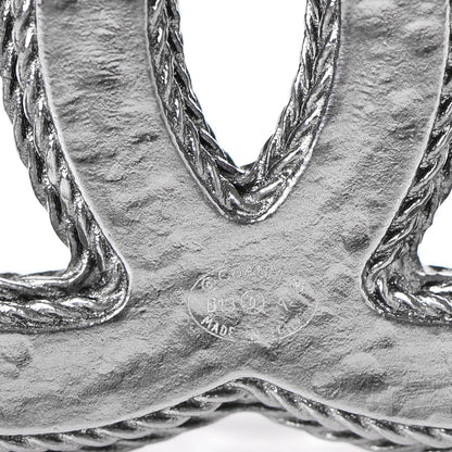 Chanel Ruthenium Tweed CC Brooch Black Multicolor 8 of 8