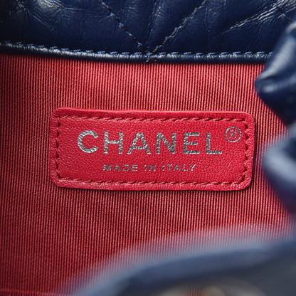 Chanel Aged Calfskin Quilted Gabrielle Backpack Navy Black 6 of 10